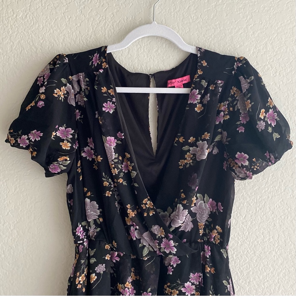 BETSEY JOHNSON Floral Wrap Midi Dress - Size 8 - Picture 5 of 10